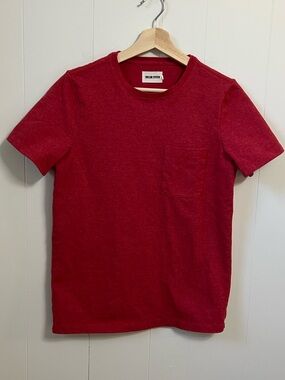 Taylor Stitch The Heavy Bag Short Sleeve Pocket Tee Heavyweight Durable Red XS
